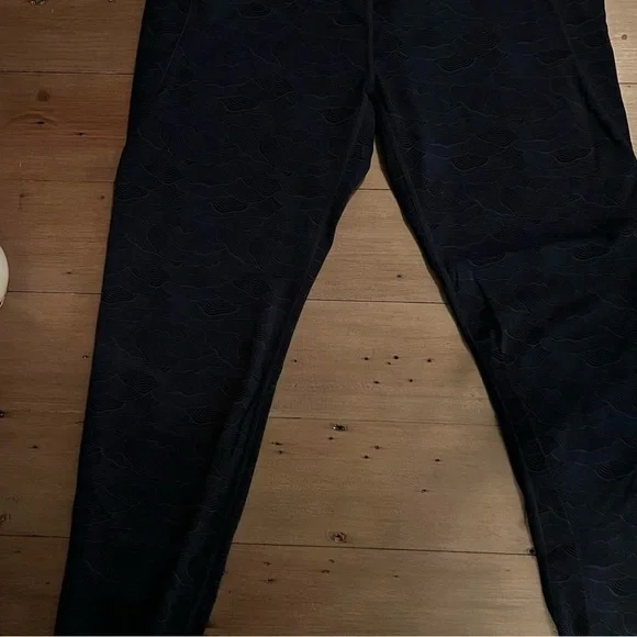 ZYIA Dark Blue Textured Leggings - Picture 1 of 7